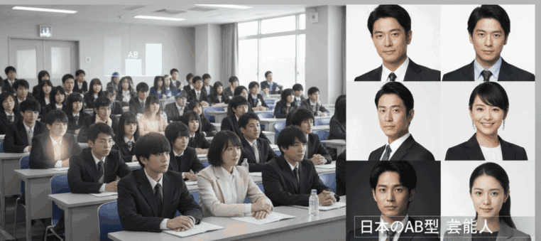 AB型の割合と芸能人