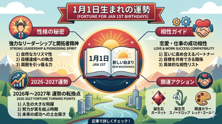 1月1日生まれの運勢を徹底解説！性格や相性から開運法まで紹介
