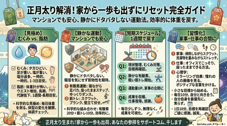 正月太り解消！家の中でできる運動ガイド｜即効1週間メニュー