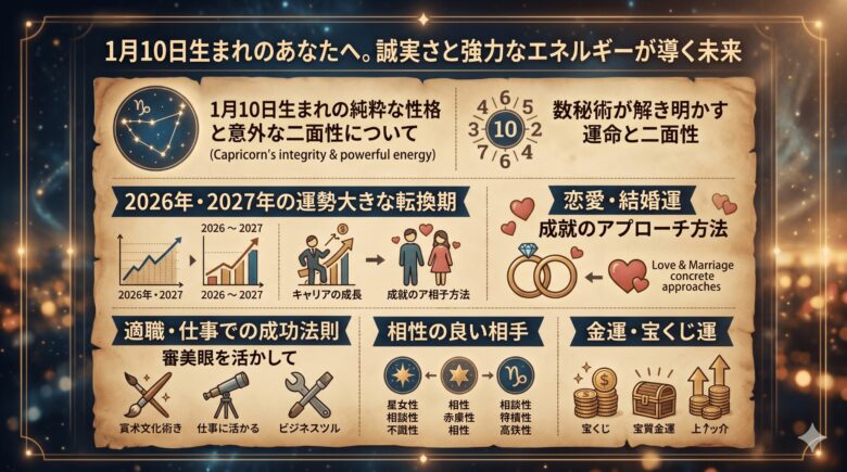 1月10日生まれの運勢を徹底解説！性格や2026年の展望も
