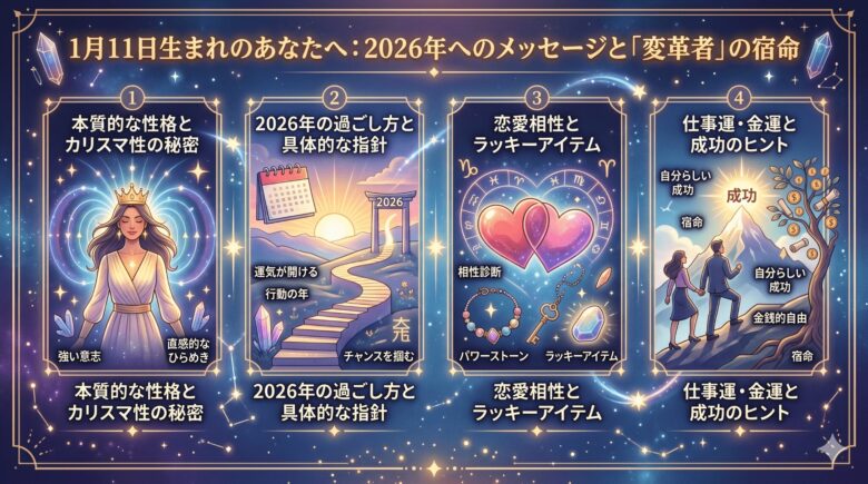 1月11日生まれの運勢と2026年の展望！性格や相性を徹底解説