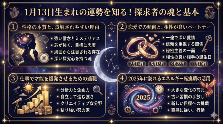 1月13日生まれの運勢と性格の真実
