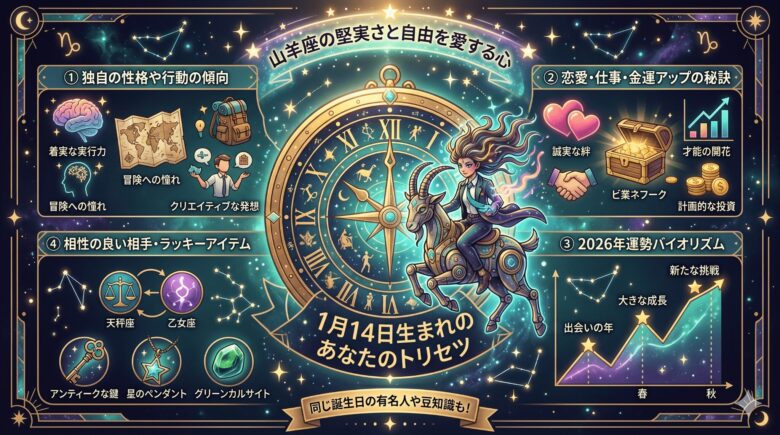 1月14日生まれの運勢完全ガイド！性格・恋愛・2026年の運勢まで解説