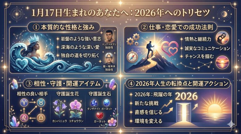 1月17日生まれの運勢を徹底解説！性格や2026年の運勢は？