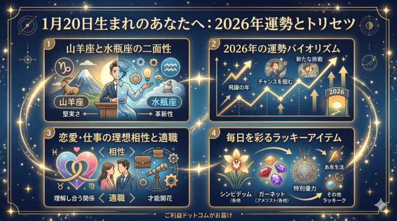 1月20日生まれの運勢と性格は？2026年の転機を徹底解説