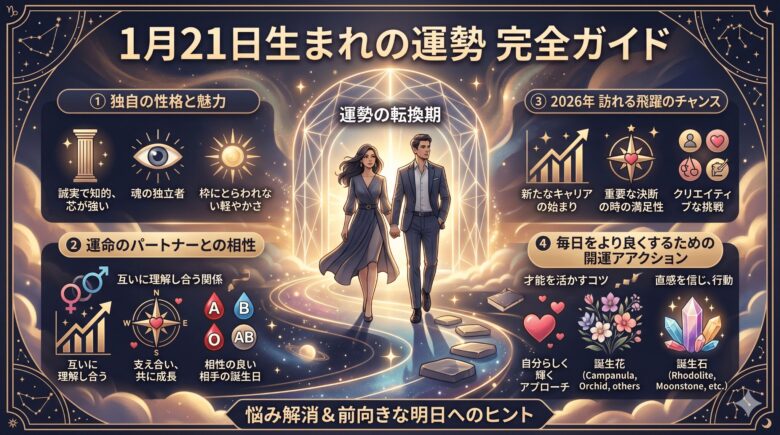 1月21日生まれの運勢と性格の特徴