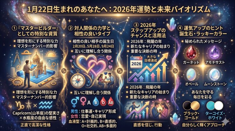 1月22日生まれの運勢を徹底解説！2026年の飛躍と基本性格