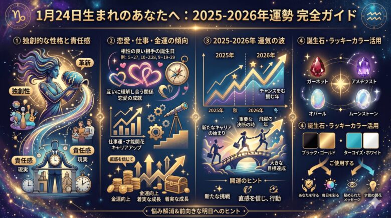 1月24日生まれの運勢を徹底解説！2026年の性格や相性診断
