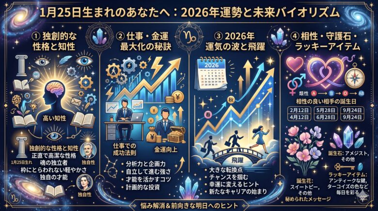 1月25日生まれの運勢と性格は？2026年の運気や有名人も紹介