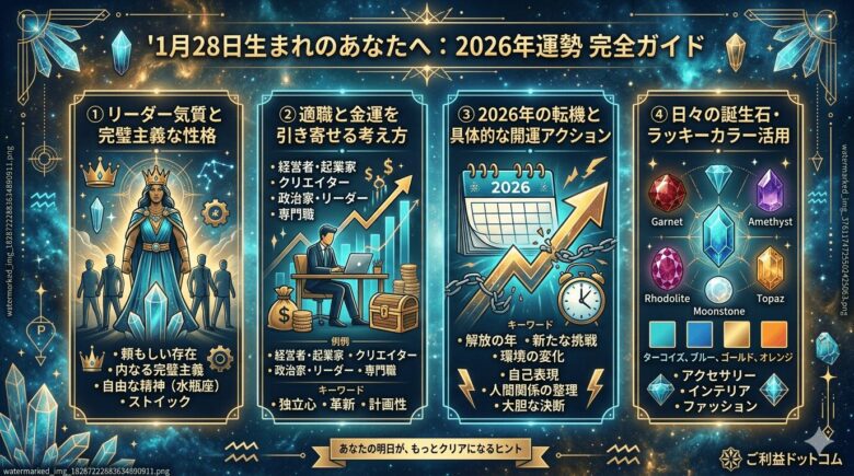 1月28日生まれの運勢と性格は？2026年の詳細鑑定と適職