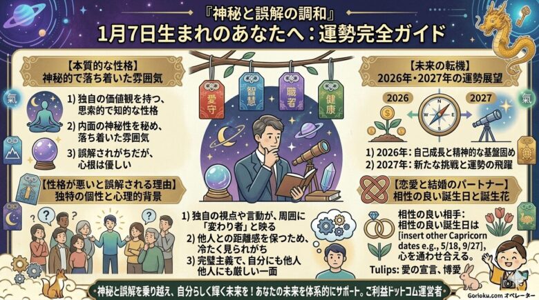 1月7日生まれの運勢と性格は？恋愛や相性も完全ガイド