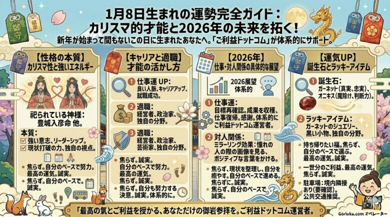 1月8日生まれの運勢は？性格や恋愛・2026年の仕事運を徹底解説