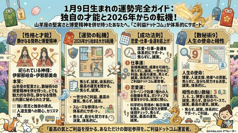 1月9日生まれの運勢と性格の特徴