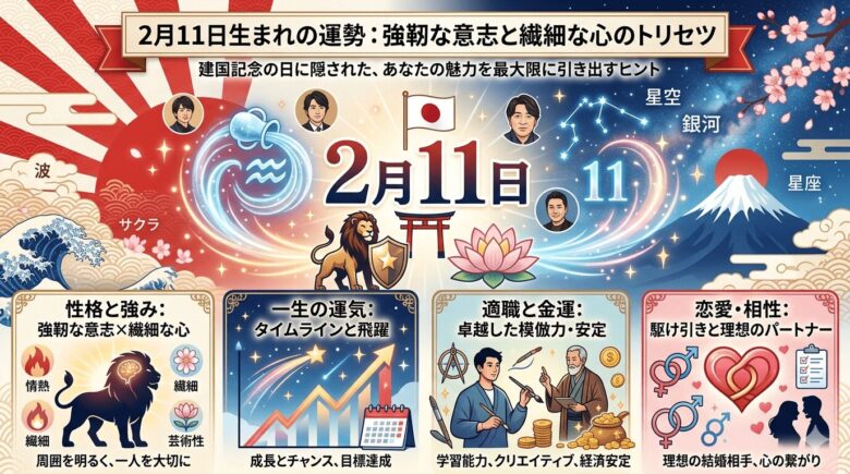 2月11日生まれの運勢は？性格や適職、恋愛の相性を徹底解説