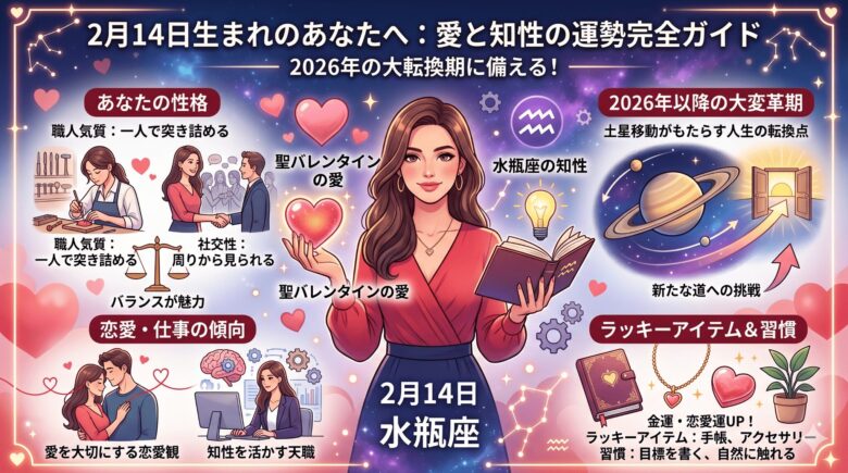 2月14日生まれの運勢を徹底解説！性格や恋愛、2026年の予測まで