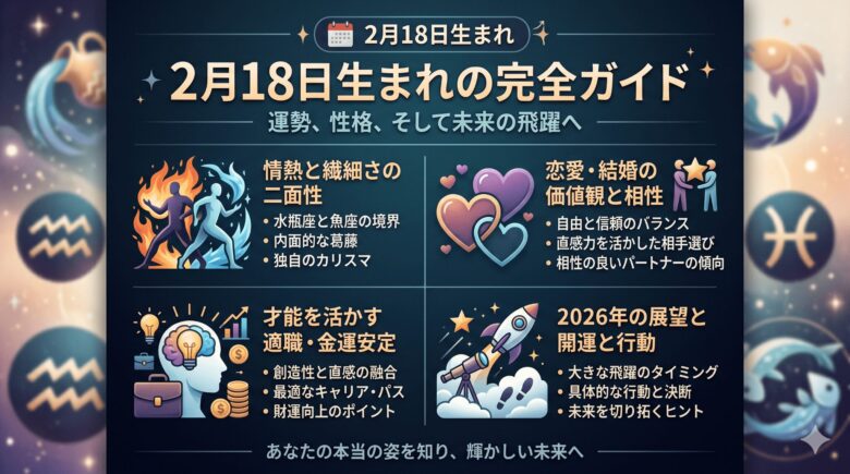 2月18日生まれの運勢を徹底解説！性格や2026年の運気は？