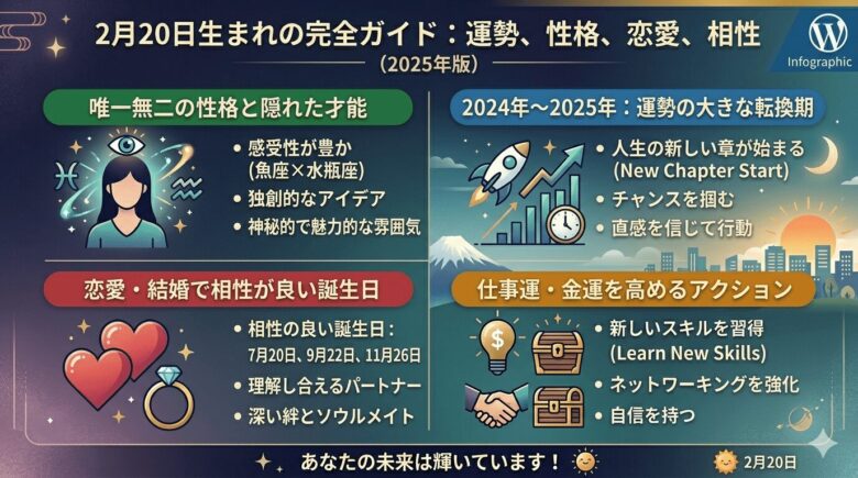 2月20日生まれの運勢と基本性格を徹底解説