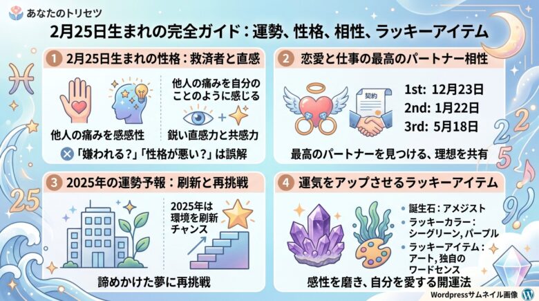 2月25日生まれの運勢を徹底解説！性格や相性、2025年は？