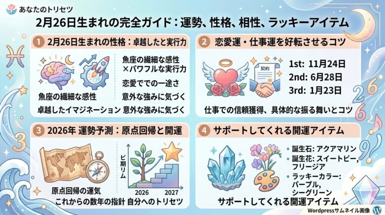 2月26日生まれの運勢を徹底解説！性格や2026年の運気も紹介
