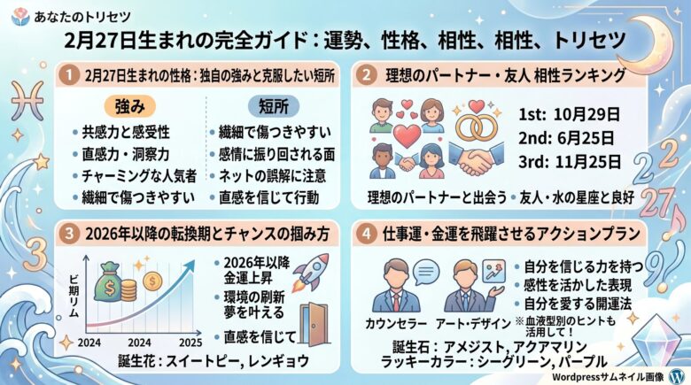 2月27日生まれの運勢を徹底解説！性格・恋愛・2026年の転機は？
