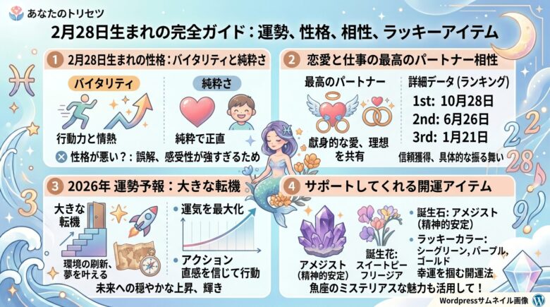 2月28日生まれの運勢を徹底解説！性格や相性、2026年の行方