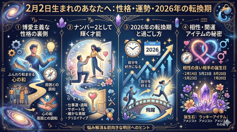 2月2日生まれの運勢と性格は？2026年の転換期や相性を解説