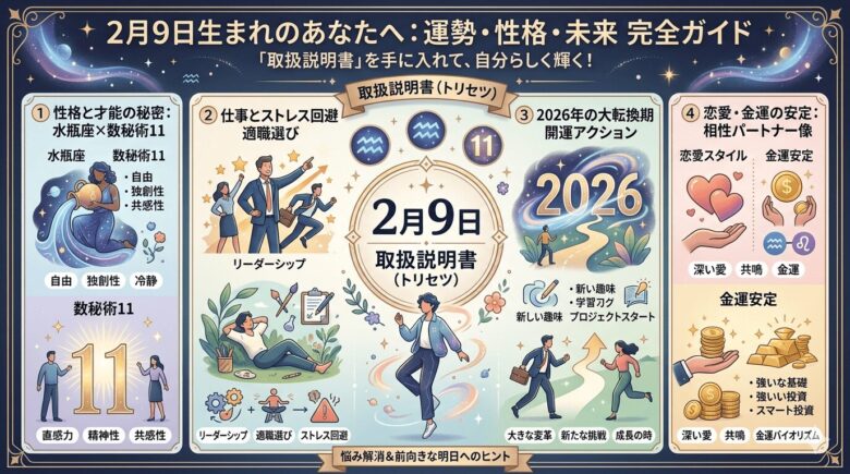 2月9日生まれの運勢と基本性格を徹底解剖