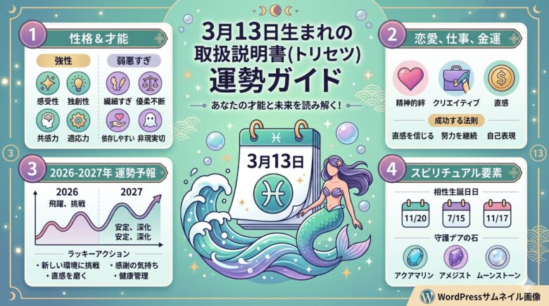 3月13日生まれの運勢を徹底解説！2026・2027年の流れも