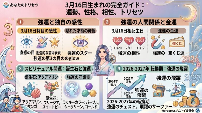 3月16日生まれの運勢を徹底解説！性格や相性、2026年の展望