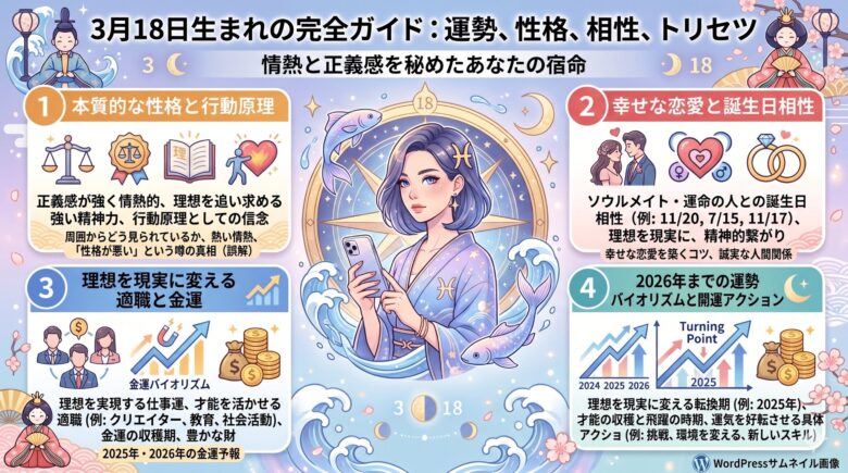 3月18日生まれの運勢は？性格の良し悪しや2026年の相性も解説
