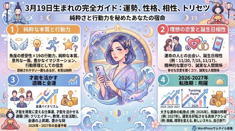3月19日生まれの運勢ガイド｜性格・相性・2026年の展望