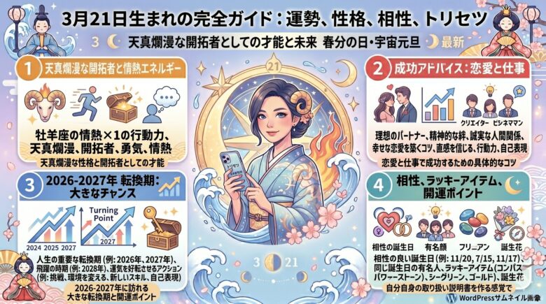 3月21日生まれの運勢は？性格・相性・2027年までの転機を解説