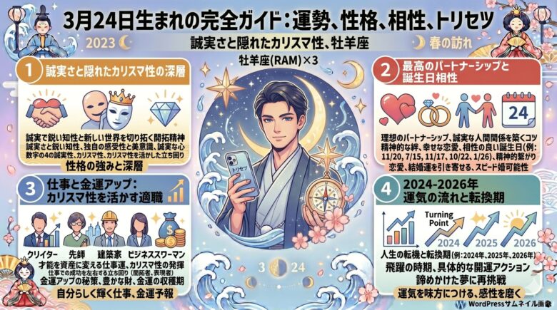 3月24日生まれの運勢を徹底解説！性格や相性・2024年の流れ