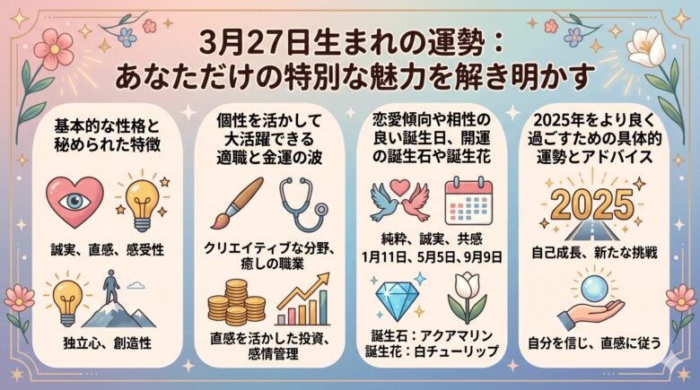 3月27日生まれの運勢を徹底解説！性格や適職、開運の鍵とは