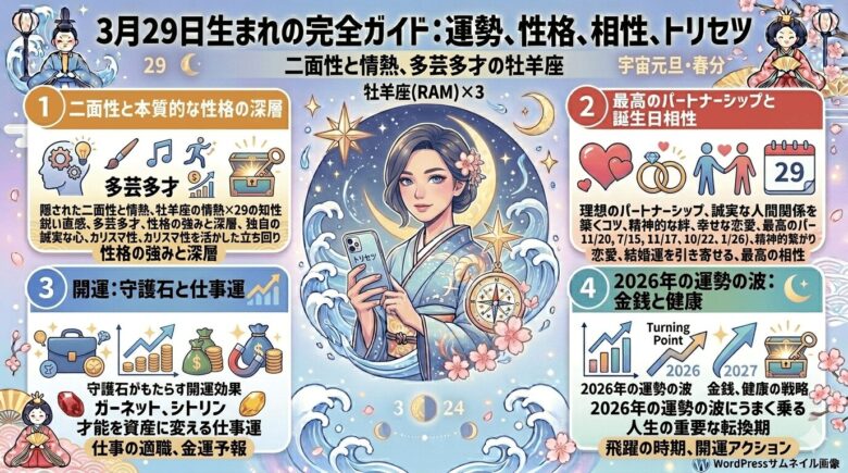 3月29日生まれの運勢を徹底解説！性格や恋愛・2026年の展望まで