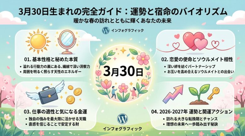 3月30日生まれの運勢を徹底解説！性格や相性、2026年の未来予想