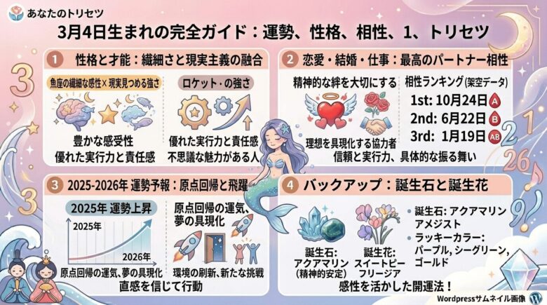 3月4日生まれの運勢は？性格・相性と2025年・2026年の運気