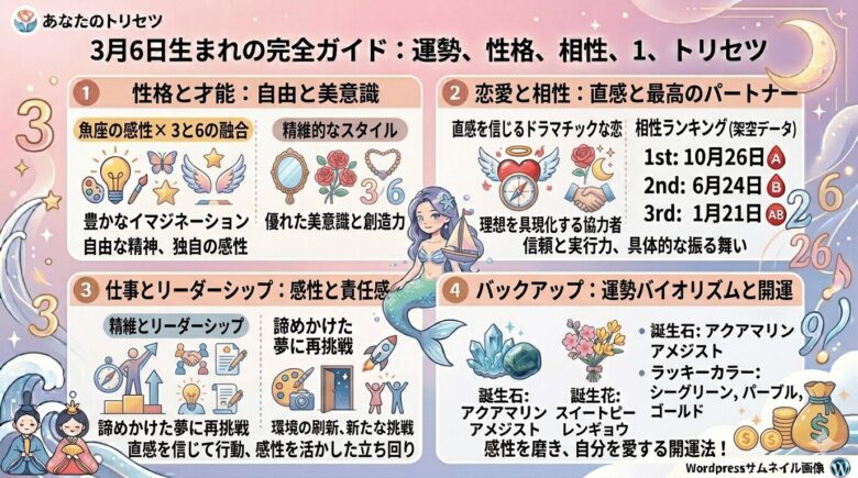 3月6日生まれの運勢は？性格・恋愛・2025年の流れまで完全ガイド
