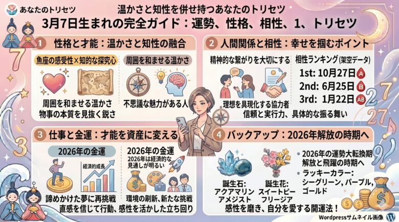3月7日生まれの運勢と基本性格を徹底解説