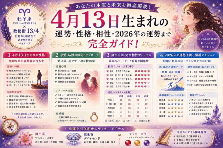 4月13日生まれの運勢と性格完全ガイド｜2026年の運勢も解説