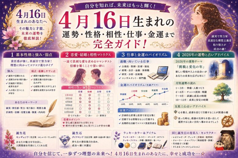 4月16日生まれの運勢と基本性格の特徴