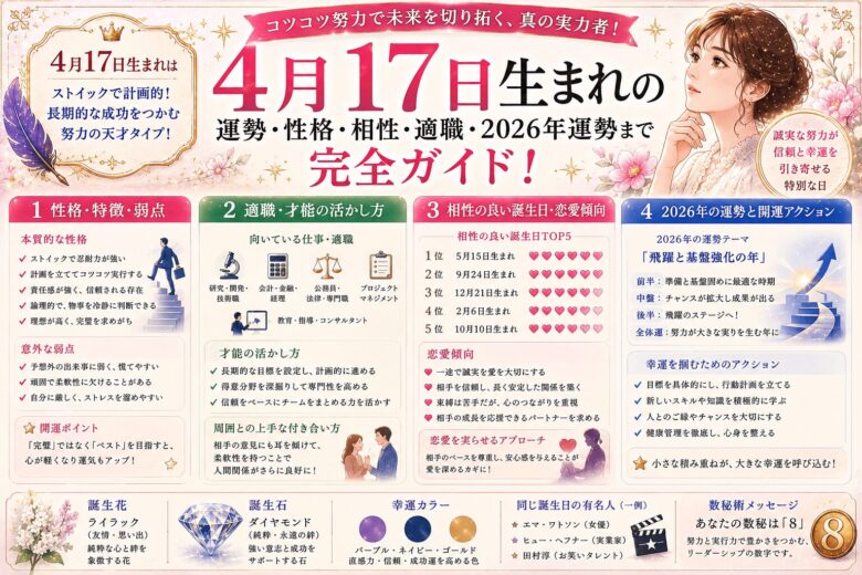 4月17日生まれの運勢と2026年バイオリズム徹底解説