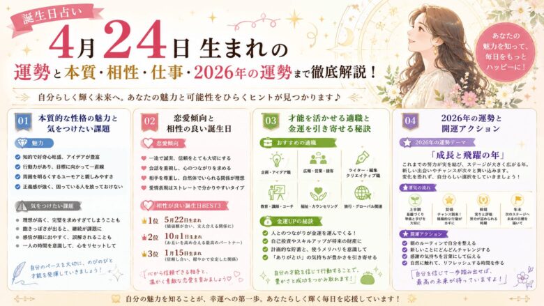 4月24日生まれの運勢を徹底解説！特徴や2026年の傾向