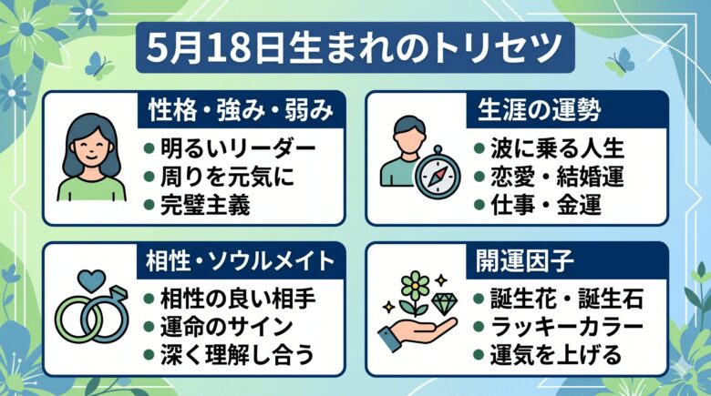 5月18日生まれの運勢トリセツ！性格・相性から2026年運勢まで