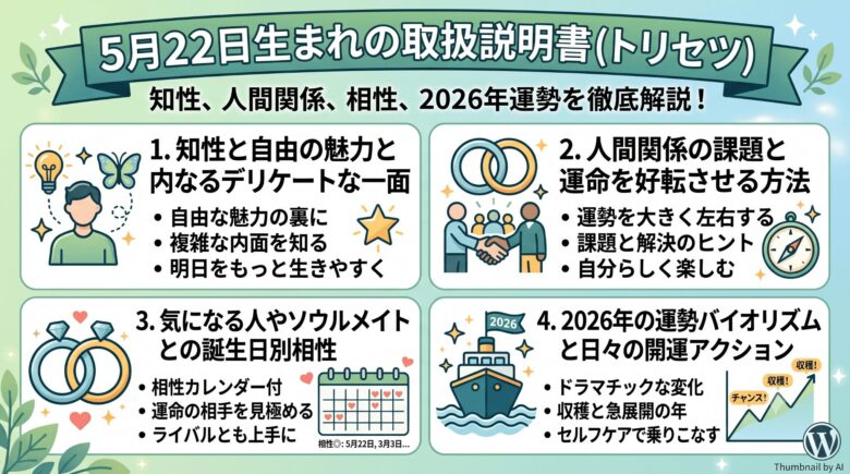 5月22日生まれの運勢完全ガイド！性格や相性、2026年予測