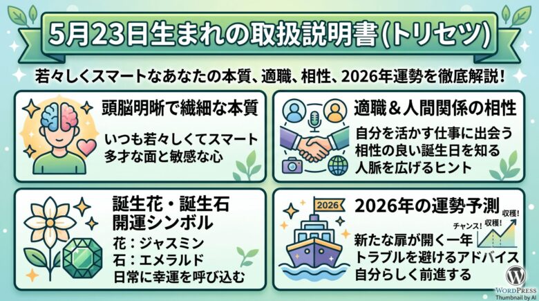 5月23日生まれの運勢と本質・2026年予測を完全解説
