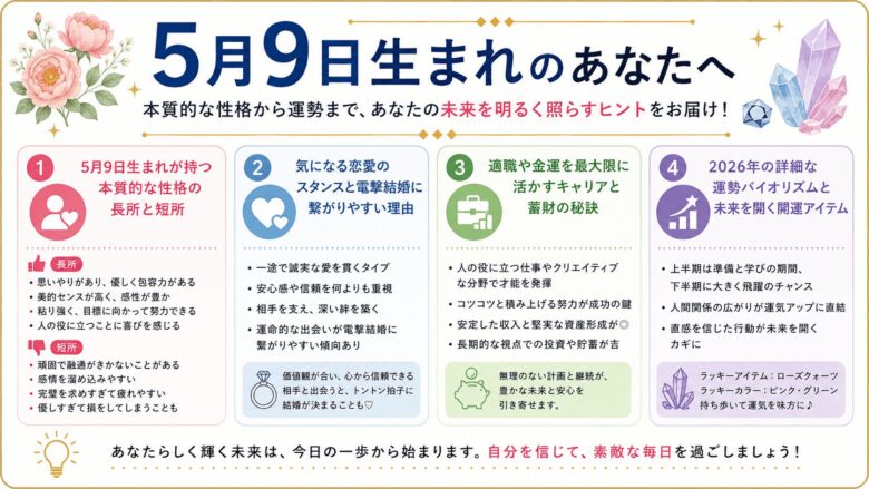 5月9日生まれの運勢と2026年最新バイオリズム徹底解説