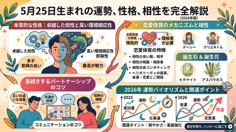 5月25日生まれの運勢と性格は？2026年運気と相性を完全解説