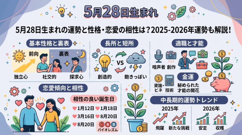5月28日生まれの運勢を徹底分析！性格・相性・適職ガイド