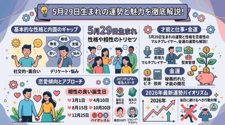 5月29日生まれの運勢と魅力を徹底解説！性格や相性のトリセツ